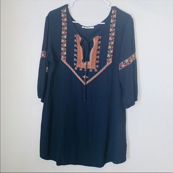 ✨HP✨Aztec Front Tie Tunic Dress✨ - Picture 4 of 5